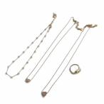 フォリフォリ Folli Follie ストーン ハート ネックレス リング 4点セット ゴールドカラー レディース