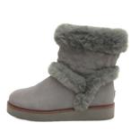コーチ COACH シグネチャー ムートンブーツ グレー 8C 24.5cm レディース