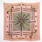 エルメス HERMES CANNES &amp; POMMEAUX カレ90 スカーフ 大判 フランス製 ピンク レディース