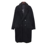 ミシェル 71MICHAEL ボア チェスター コート ロング 裏地ホース刺繍 M ブラック メンズ