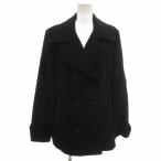 ラモエル LAMOAELLE 美品 Pコート ダブルブレスト ショート丈 カシミヤ LL 黒 ブラック /OB ■GY09 レディース