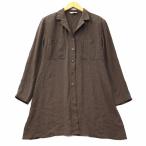 CECI OU CELA セシオセラ 胸ポケット付き テーラードカラー シャツ ジャケット M こげ茶 レディース