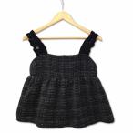 神戸レタス Kobe Lettuce ベルベットリボンツイードトップス C6918 ブラック レディース