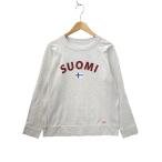 快晴堂 コットン クルーネック プリント スウェット プルオーバー カットソー ロンT Tシャツ M LIGHTGRAY(ライトグレー) 春秋 レディース
