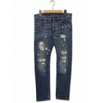 ドルチェ&ガッバーナ DOLCE&GABBANA 16 CLASSIC クラッシュ ウォッシュ加工 ストレート デニムパンツ 46 INDIGO(インディゴ) メンズ