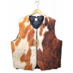 ステューシー STUSSY 115695 REVERSIBLE QUILTED VEST ナイロン リバーシブル キルテッド ダウンベスト XL COWHIDE(カウハイド) メンズ