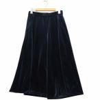 QTUMEkchu-m талия резина легкий велюр брюки 38 NAVY темно-синий 660-26070 женский 