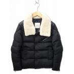 モンクレール MONCLER LEO GIUBBOTTO 襟ムートン ナイロン ジップ ダウンジャケット 0(S) BLACK(ブラック) メンズ