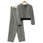 コムデギャルソン COMME des GARCONS 千鳥格子 ノーカラージャケット ハイウエストパンツ 上下 セットアップ S BLACK/WHITE(ブラック/ホワ