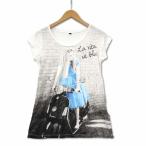 ザラ ZARA ラインストーン ショートスリーブ Tシャツ カットソー レディース