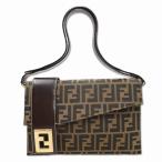 フェンディ FENDI ヴィンテージ キャンバス/レザー ズッカ柄 ワンショルダーバッグ レディース