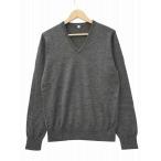 ユニクロ UNIQLO ウール Vネック プルオーバー ニット セーター M GRAY(グレー) 春秋 メンズ
