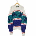 ショッピングアメリカンイーグル 90s AMERICAN EAGLE アメリカンイーグル ヴィンテージ USA製 クルーネック 長袖 ニット セーター L マルチカラー メンズ