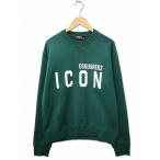 ディースクエアード DSQUARED2 Be ICON Cool Sweatshirt クルーネック ICON プリント スウェット トレーナー M GREEN(グリーン) メンズ