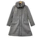 ACRO ウール × ナイロン 切り替え ダウン コート 42 グレー レディース