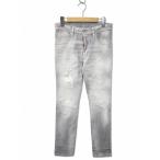 ショッピングディースクエアード ディースクエアード DSQUARED2 Skater Jean スケーター ストーン装飾 USED加工 テーパード デニムパンツ 42(XS) GRAY(グレー) メンズ