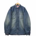 シュプリーム SUPREME 2025FW Shearling Lined Denim Work Shirt シアリング ラインド デニム ワークシャツ XL WASHED INDIGO ウォッシュド