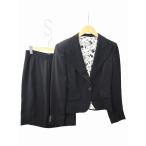 マックスマーラ MAX MARA 銀タグ ピンストライプ シングルジャケット スカート スカートスーツ セットアップ 40(L) CHARCOAL(チャコール)