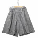  As Know As as know as большой размер лен . полоса flair шорты юбка-брюки серый женский 