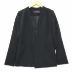 ショッピングzara ザラ ベーシック ZARA BASIC ノーカラー シングル ジャケット M ブラック レディース