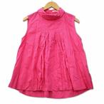 ユニクロ UNIQLO × MARNI タックブラウス ノースリーブ M ピンク レディース