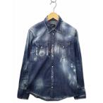 ディースクエアード DSQUARED2 USED加工 長袖 ウエスタン デニムシャツ 42(XS) WASH INDIGO(ウォッシュインディゴ) メンズ