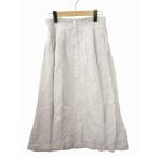 スローブ イエナ SLOBE IENA  リネン混 タック ギャザー ロングスカート 38(M) LIGHTGRAY(ライトグレー) 春夏 レディース