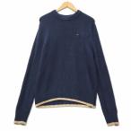  Tommy Hilfiger TOMMY HILFIGER хлопок вязаный свитер L темно-синий мужской 