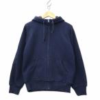  Uniqlo UNIQLO боа тренировочный полный Zip парка темно-синий S женский 