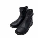  Zara ZARA искусственная кожа боковой Zip заклепки короткие сапоги 34(21-22cm соответствует ) черный Kids 