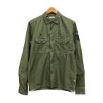 デラックス Deluxe シャツ 長袖 ロゴプリント ロゴ刺繍 ミリタリー コットン混 M カーキ 黒 ブラック 白 ホワイト レディース