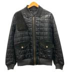 グッチ GUCCI ジャケット ブルゾン キルティング ナイロン エルボーパッチ 中綿 長袖 48 黒 ブラック メンズ