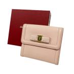 サルヴァトーレフェラガモ Salvatore Ferragamo 二つ折り財布 ウォレット 小物 金具 ヴァラリボン ピンク 22C911 レディース