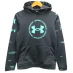 アンダーアーマー UNDER ARMOUR パーカー プルオーバー ロゴ プリント フード 裏起毛 長袖 YXL 黒 ブラック 青 ブルー 男の子 キッズ