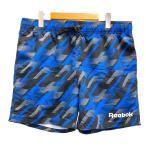  не использовался товар Reebok Reebok купальный костюм плавание брюки шорты трусы type Logo принт общий рисунок L синий голубой чёрный черный мужской 