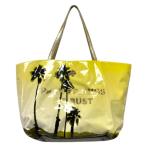 ケイトスペード KATE SPADE トートバッグ ショルダーバッグ 肩掛け ビニール ロゴ プリント ボタニカル 黄色 イエロー ゴールド レディース