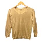 アンテプリマ ANTEPRIMA ニットソー カットソー Vネック シルク混 七分袖 40 ベージュ レディース