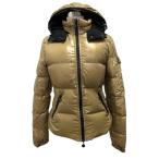 モンクレール MONCLER ダウンジャケット ブルゾン フード ナイロン フェザー混 ロゴ 長袖 0 ベージュ レディース