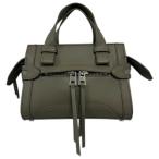 ザラ ZARA ショルダーバッグ ハンドバッグ ポリエステル  無地 モスグリーン レディース