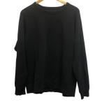 Uniqlo UNIQLO футболка tops длинный рукав одноцветный круглый вырез XL чёрный черный мужской 