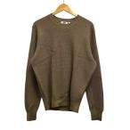 ユニクロ UNIQLO ニット セーター 長袖 クルーネック 無地 ウール混 351-432746 XL 茶 ブラウン メンズ
