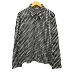 ショッピングdior ディオール Dior Oblique Overshirt 023M550AT099 オブリーク ジャガード シャツ コットン ロゴ 総柄 長袖 XL ネイビー ホワイト メンズ