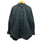 ショッピングラルフ ラルフローレン RALPH LAUREN シャツ カジュアル ボタンダウン コットン ワンポイント ロゴ刺繍 長袖 L 黒 ブラック メンズ