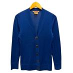 トリーバーチ TORY BURCH ニットカーディガン Vネック ウール ロゴ 長袖 S 青 ブルー レディース