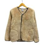 未使用品 チャンピオン CHAMPION ボアジャケット 長袖 Vネック 無地 CW-N605 M ベージュ 紺 ネイビー レディース