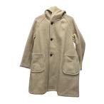 ダントン DANTON コート パイピング フード付き スリット クルミボタン 無地 長袖 38 ベージュ 茶 ブラウン  レディース