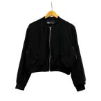 ショッピングzara ザラ ZARA ブルゾン 長袖 無地 3078/015/800 L 黒 ブラック レディース