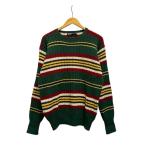 ポロ バイ ラルフローレン Polo by Ralph Lauren ニット セーター 長袖 クルーネック ボーダー M マルチカラー メンズ