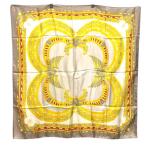 カルティエ Cartier スカーフ ストール 大判 アニマル ハチ 総柄 ベージュ 黄 イエロー マルチカラー レディース