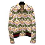 ショッピンググッチ 未使用品 グッチ GUCCI ×アディダス adidas 691425 ブルゾン ジャケット アウター シルク混 ロゴ 総柄 長袖 48 マルチカラー メンズ